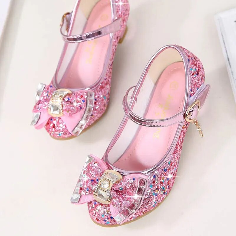 Princess Flower Leather Shoes for Girls