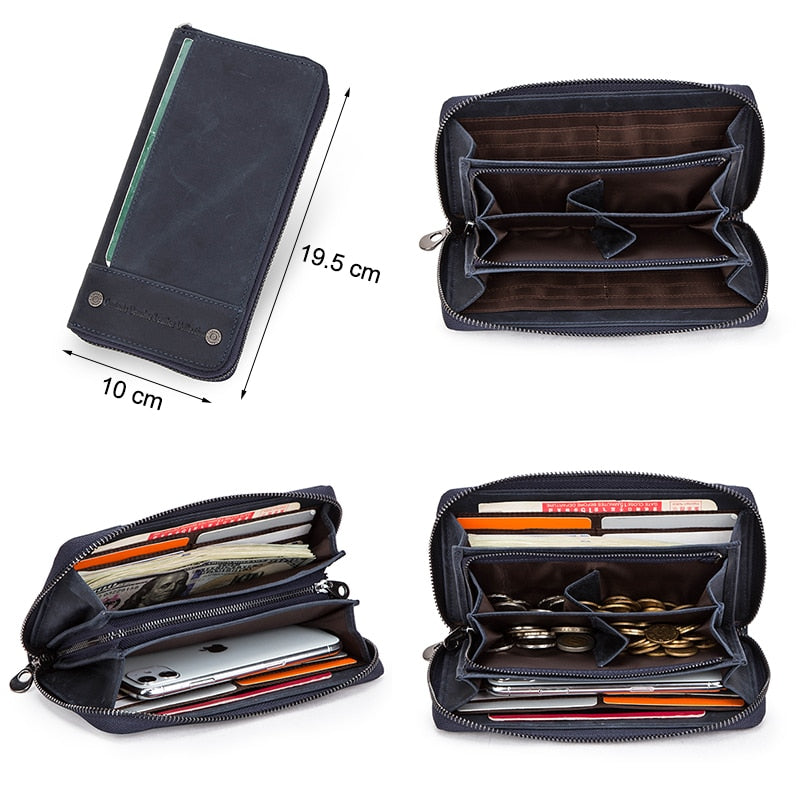 RFID Leather Clutch Wallet: Stylish & Secure