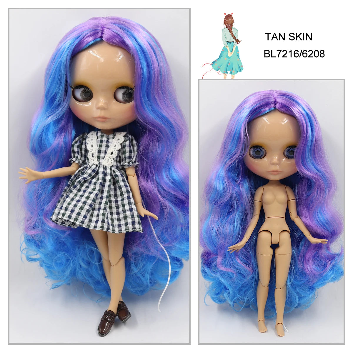 1/6 BJD Tan Skin Jointed Doll 30cm