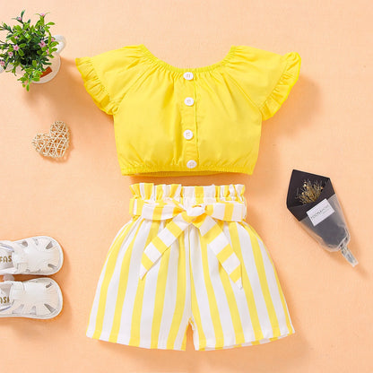 Tenue d'été pour bébé fille à imprimé floral