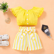 Summer Flower Print Baby Girl Outfit