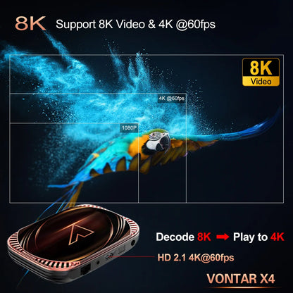 X4 Amlogic S905X4 Smart TV Box - Android 11, 4K