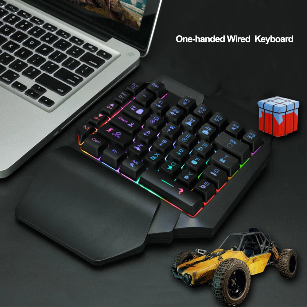 RGB Backlit 39-Key Mechanical Gaming Keyboard with Wired Mouse
