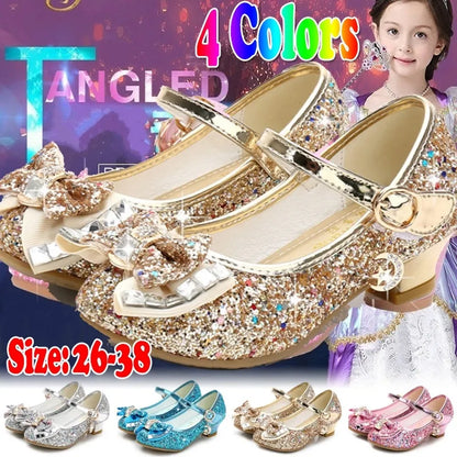 Princess Flower Leather Shoes for Girls