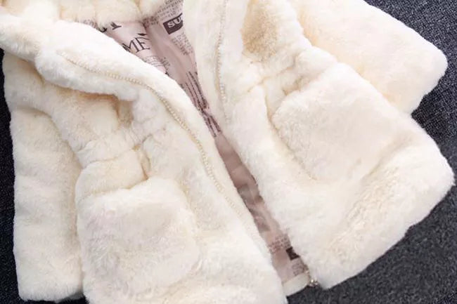 Faux Fur Baby Girl's Coat 1-7Y