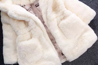 Faux Fur Baby Girl's Coat 1-7Y