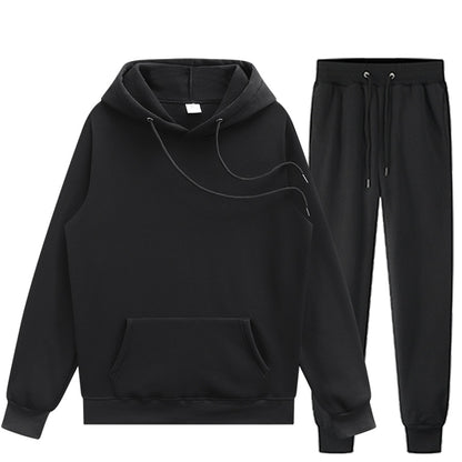 Solid Color Men's Hoodie & Pants Set