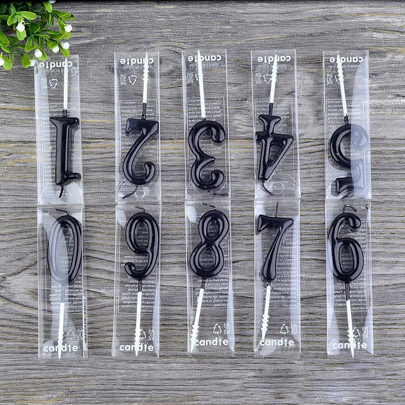 Bougies noires pour gâteau d'anniversaire - Fournitures de fête pour enfants et décoration de gâteaux