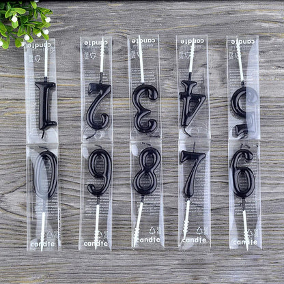 Bougies noires pour gâteau d'anniversaire - Fournitures de fête pour enfants et décoration de gâteaux