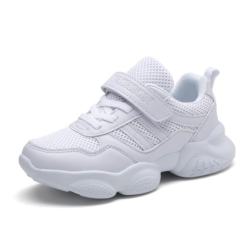 Boys White Mesh Sneakers - Stylish & Comfy