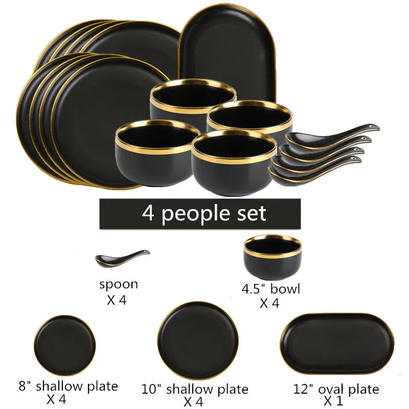 Stone Lain Florian 16-Piece Gold Dinnerware Set
