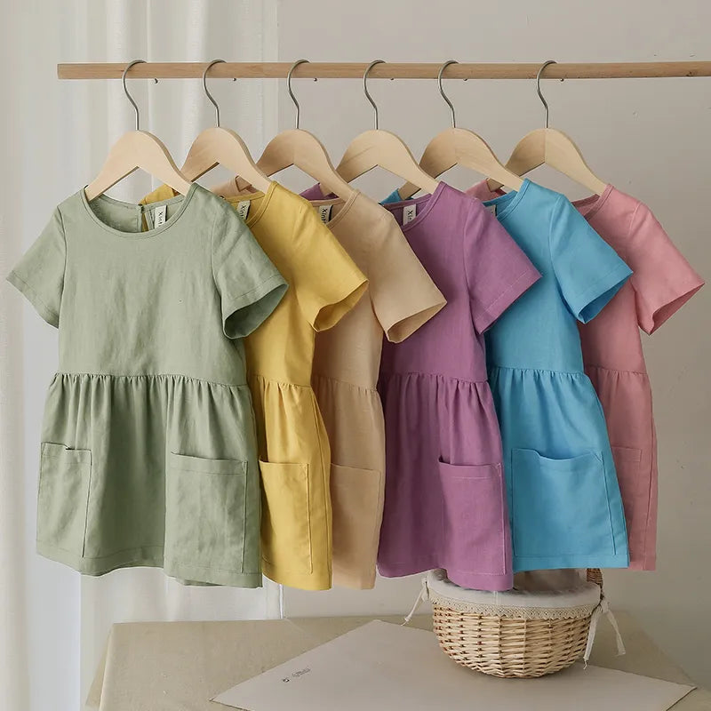 Robe d'été en lin pour bébé fille