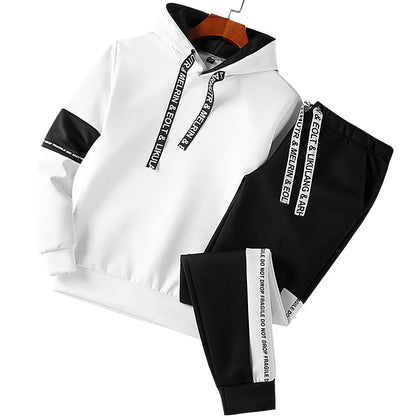 Men's Sweatshirt and Trousers Set - Pullover Hoodie and Jogger Pants Tracksuit