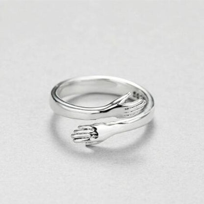 Chic Silver Plated Hug Ring for Women