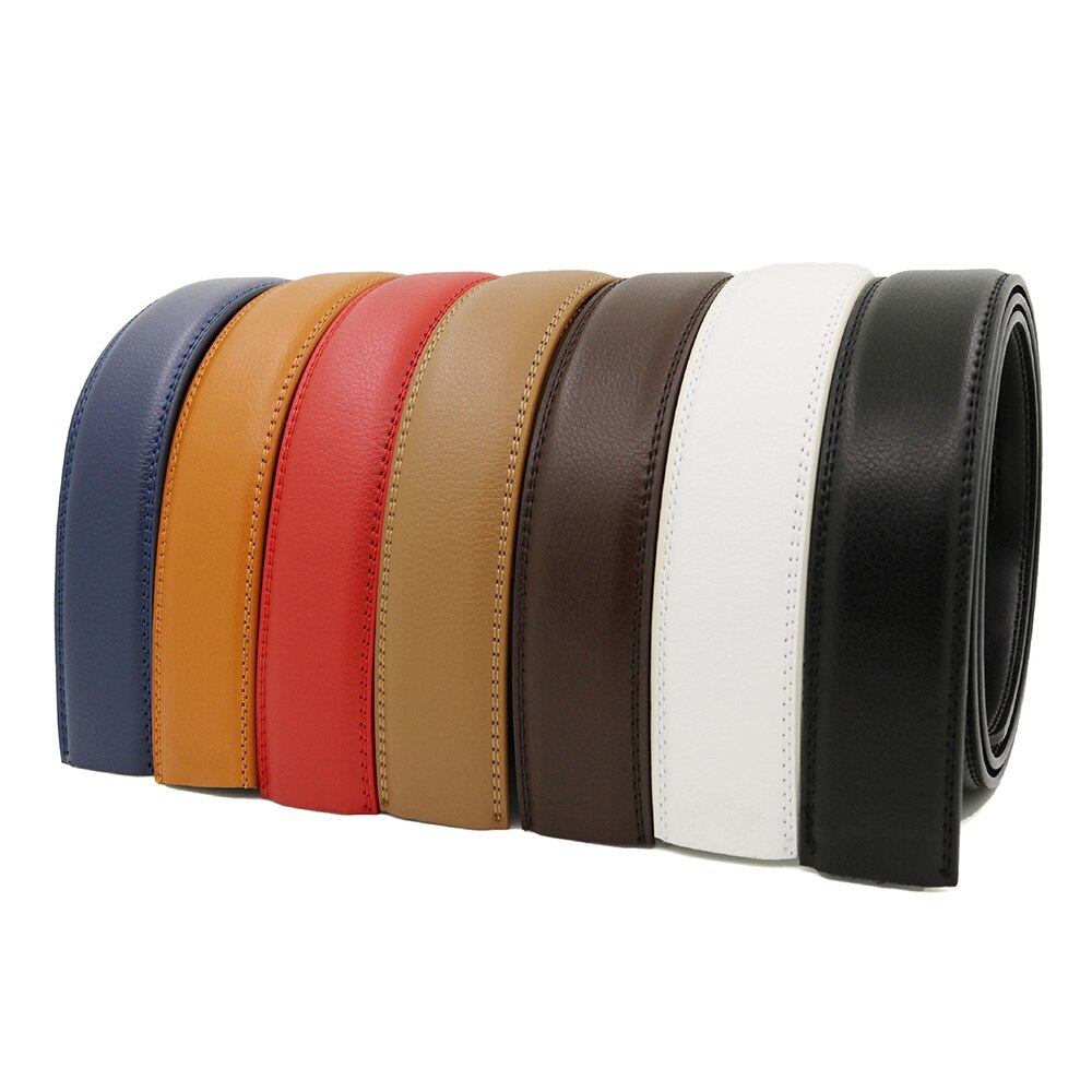 Blue Leather Belt Strap - 3.5cm Width