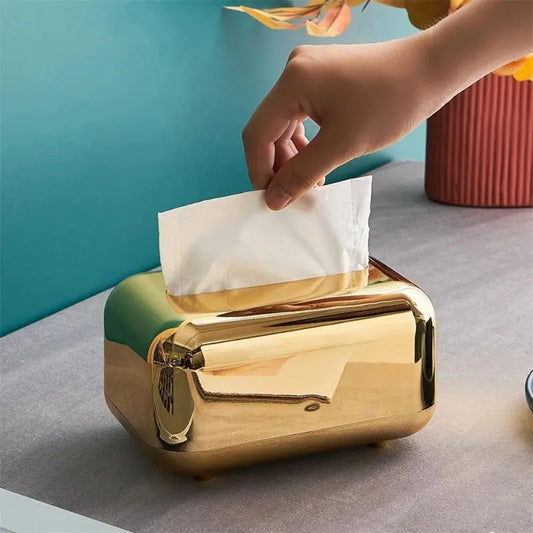 Goldener Taschentuchbox-Halter für die Küche
