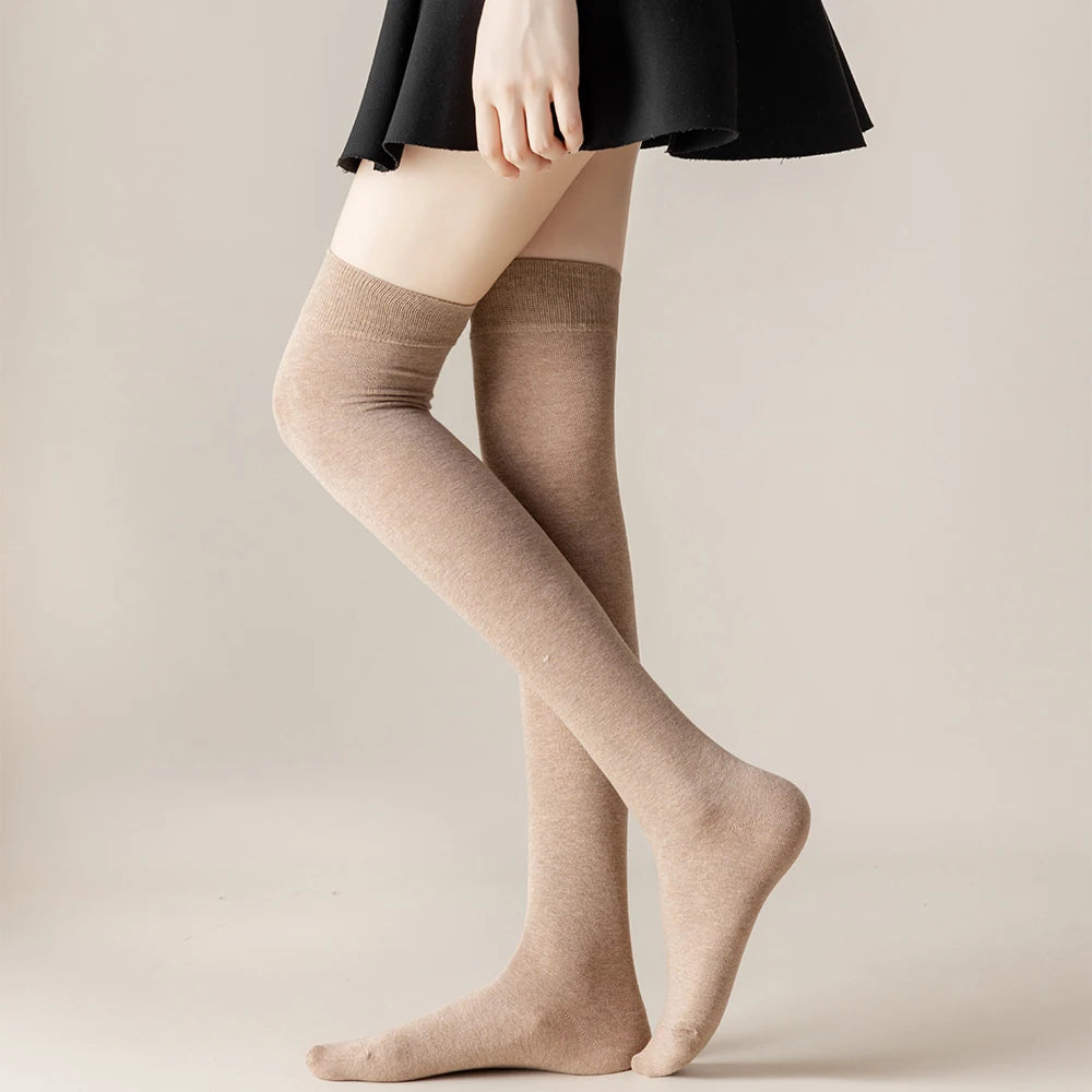 Women Cotton Over-The-Knee Tube Socks