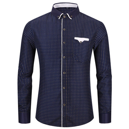 Men's Stitched Pocket Long Sleeve Shirt