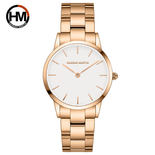 Montre de luxe pour femme en acier inoxydable