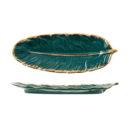 Nordic Ceramic Storage Leaf Tray