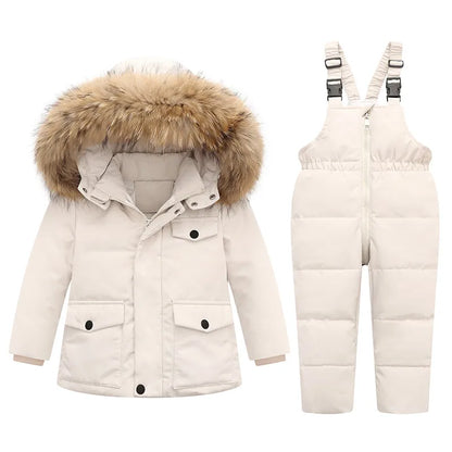 Real Fur Hooded Baby Winter Set