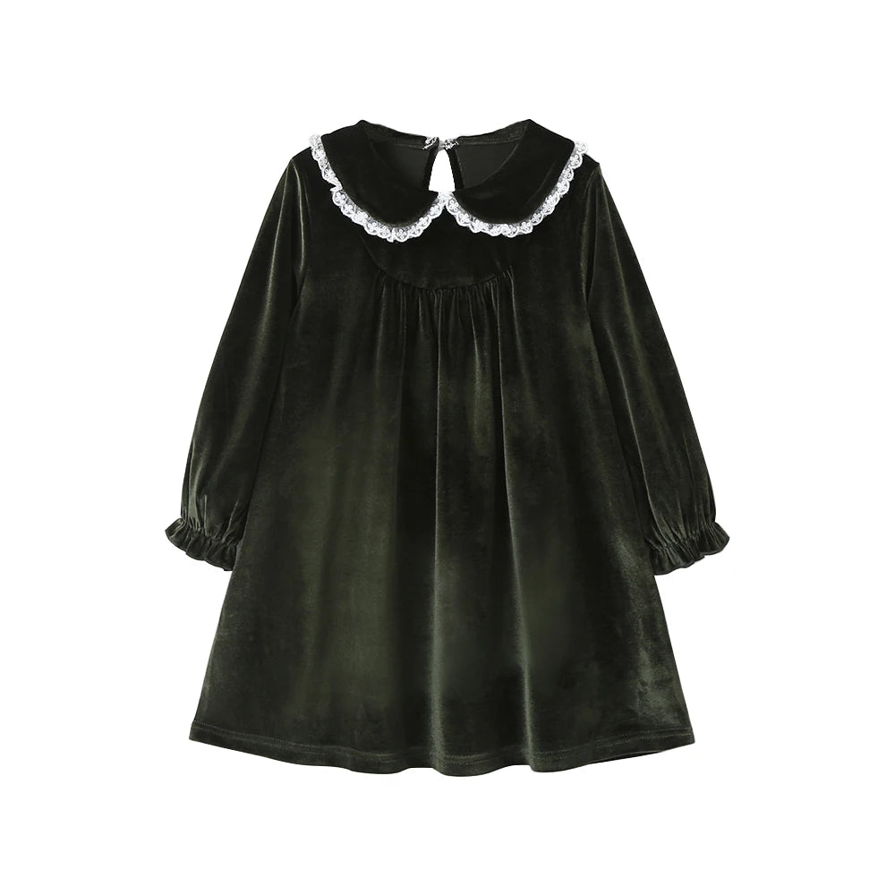 Lace Velvet Peter Pan Collar Dress