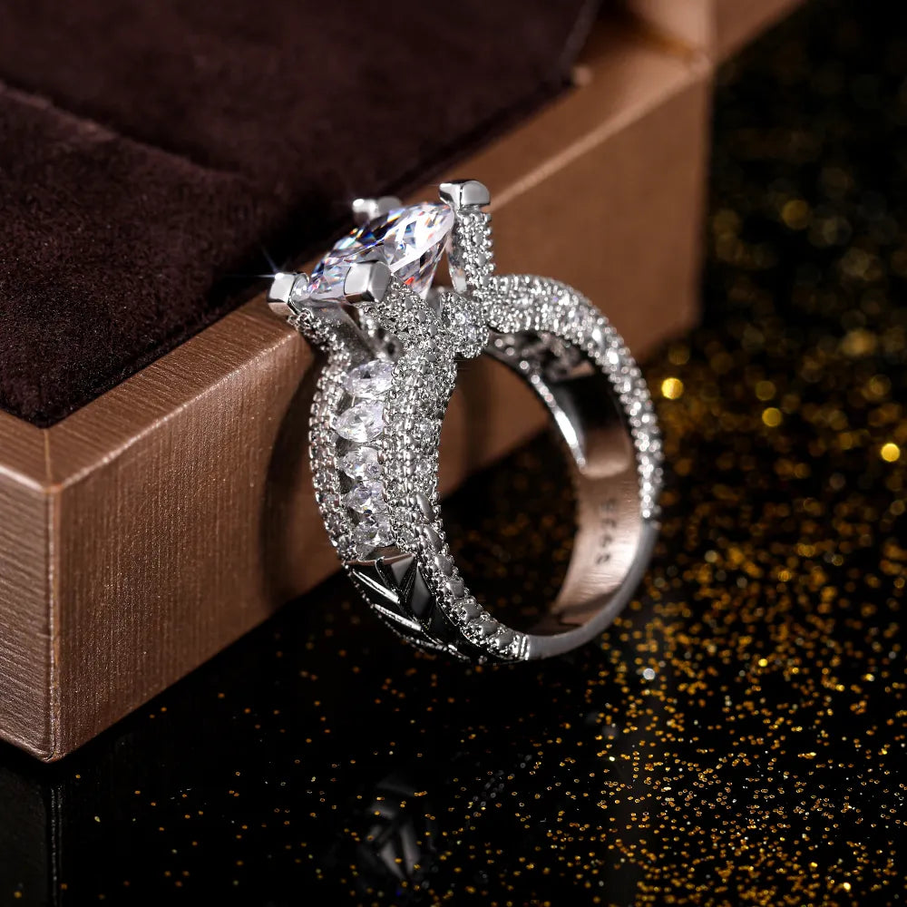 Cubic Zircon Silver Rings for Women