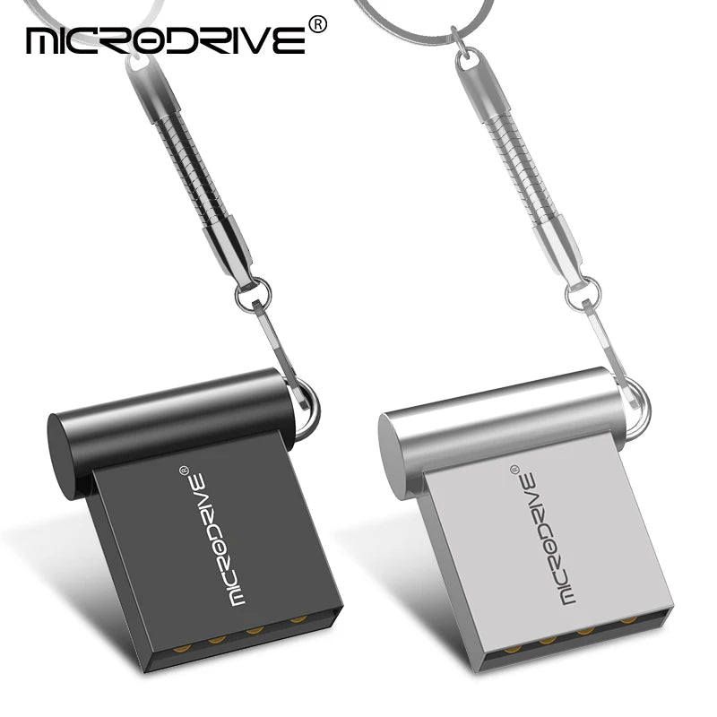 Mini clé USB 2.0 en métal - 4 Go à 512 Go avec porte-clés