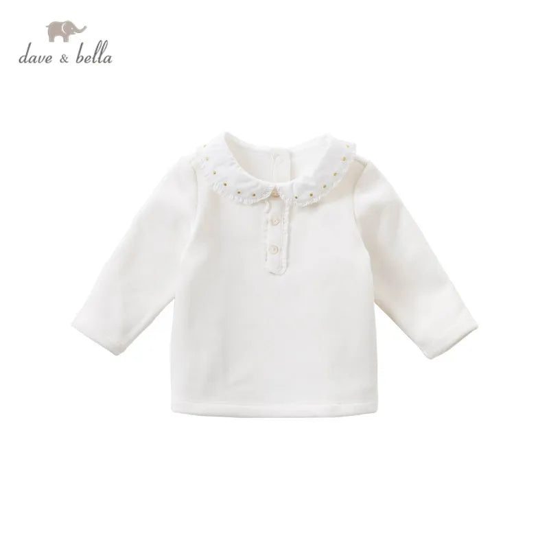 Baby Girls Buttoned T-Shirt for Winter