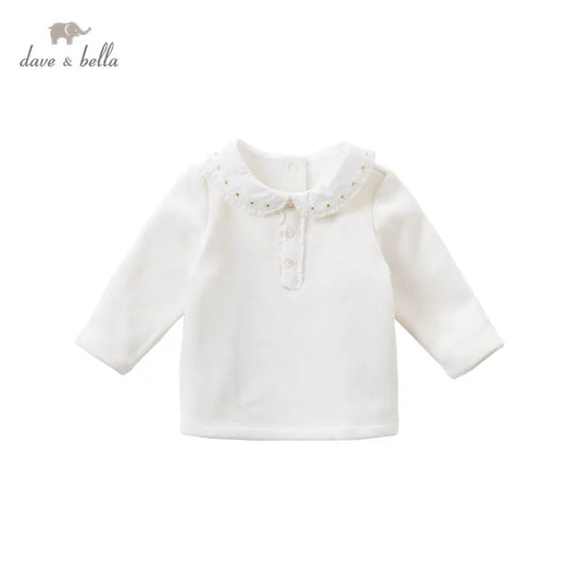 T-shirt boutonné bébé fille pour l'hiver