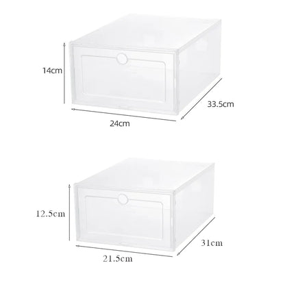 6pcs Plastic Shoe Boxes Set - Drawer Cases