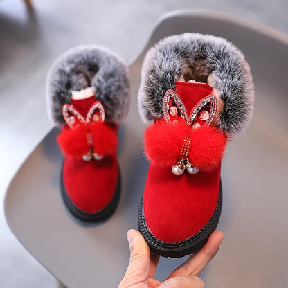 Winter-Mädchen-Prinzessin-Schneestiefel