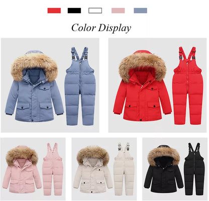 Real Fur Hooded Baby Winter Set