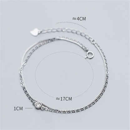 Bracelet chaîne en zircon cubique doré pour femme