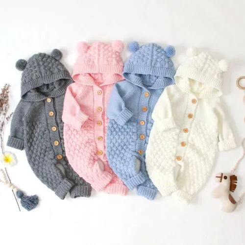 Combinaisons pull tricotées pour nouveau-né de 0 à 24 mois