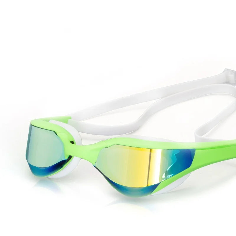Wasserdichte und beschlagfreie Racing-Schwimmbrille – Cool versilbert für Männer und Frauen
