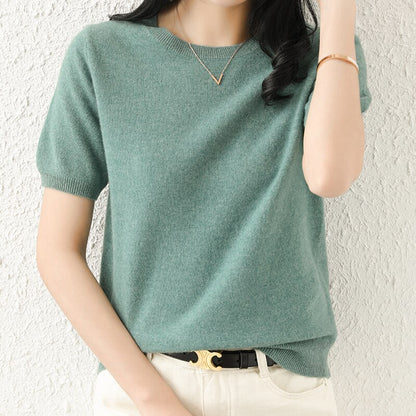 Pure Wool Short-Sleeve Pullover Vest