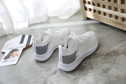 White Breathable Mesh Sports Sneakers for Women