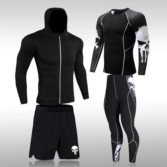 Men's Compression Running Set - Gym Fitness Tracksuit for Basketball, Jogging