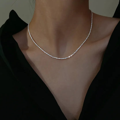 New 925 Sterling Silver Sparkling Clavicle Chain