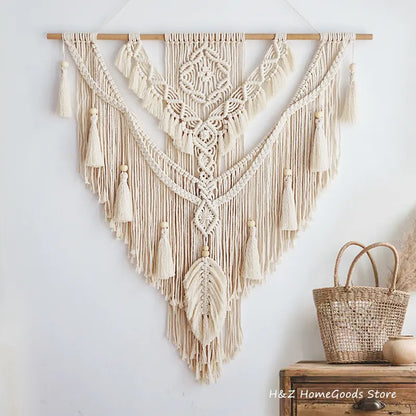 Wall Hanging Tassel Boho Tapestry Hand-Woven For Home Decor