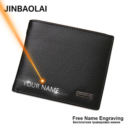 JINBAOLAI Genuine Leather Short Wallet