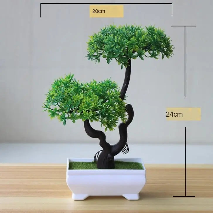 Künstlicher grüner Bonsai-Baum – Heim- und Bürodekoration