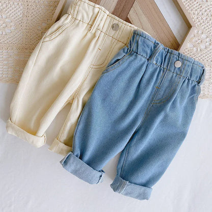 Solid Color Jeans For Girls Spring Autumn