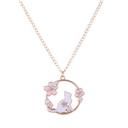 Sakura Bunny Cat Necklace - Pink