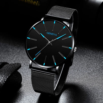 Montre minimaliste bleue pour homme 2024