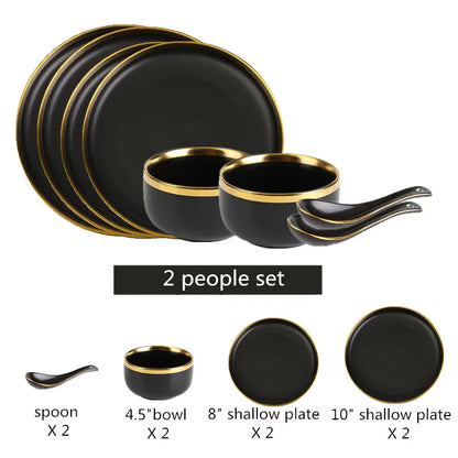 Stone Lain Florian 16-Piece Gold Dinnerware Set