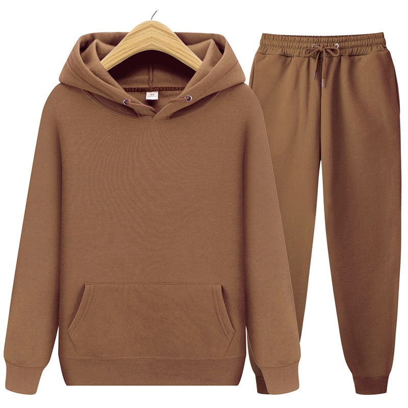 Solid Color Men's Hoodie & Pants Set