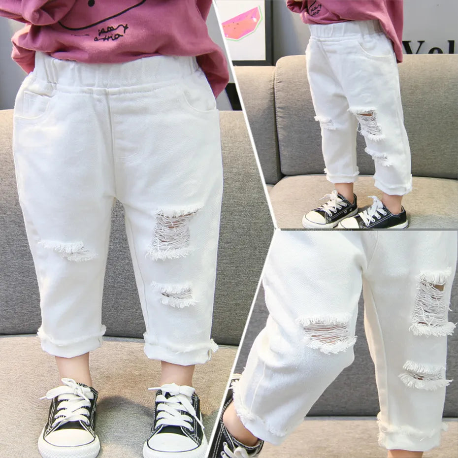 Girl Toddler Boys Girls Ripped Jeans Pants