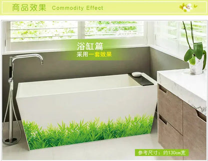 Waterproof Green Grass Wall Sticker - Removable DIY Home Decor